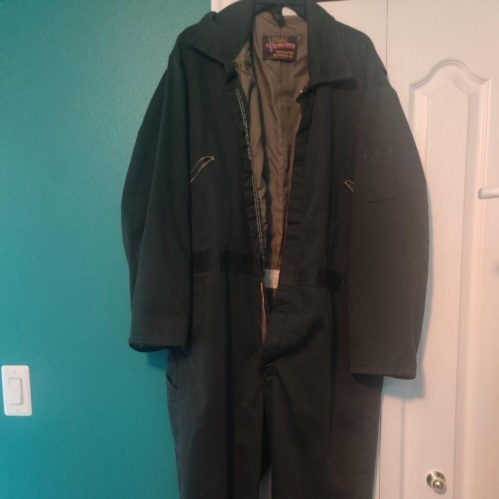 Walls Blizzard-Pruf Insulated Coveralls Mens XL Regular Green Work Jumpsuit